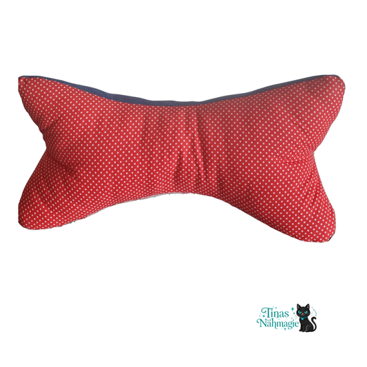Leseknochen Erdbeeren - Nacken-und Lesekissen aus Baumwolle und Jeans, handgemacht