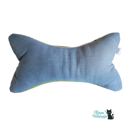 Leseknochen Zitronen – Nacken- und Lesekissen aus Baumwolle & Jeans Handmade