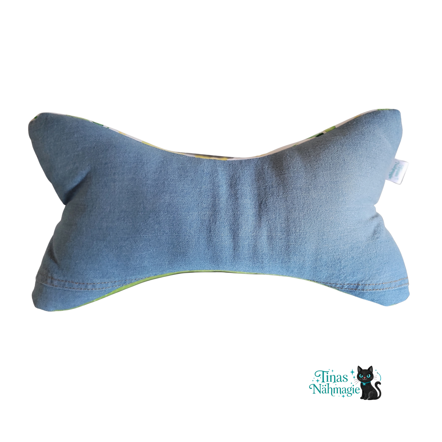 Leseknochen Zitronen – Nacken- und Lesekissen aus Baumwolle & Jeans Handmade