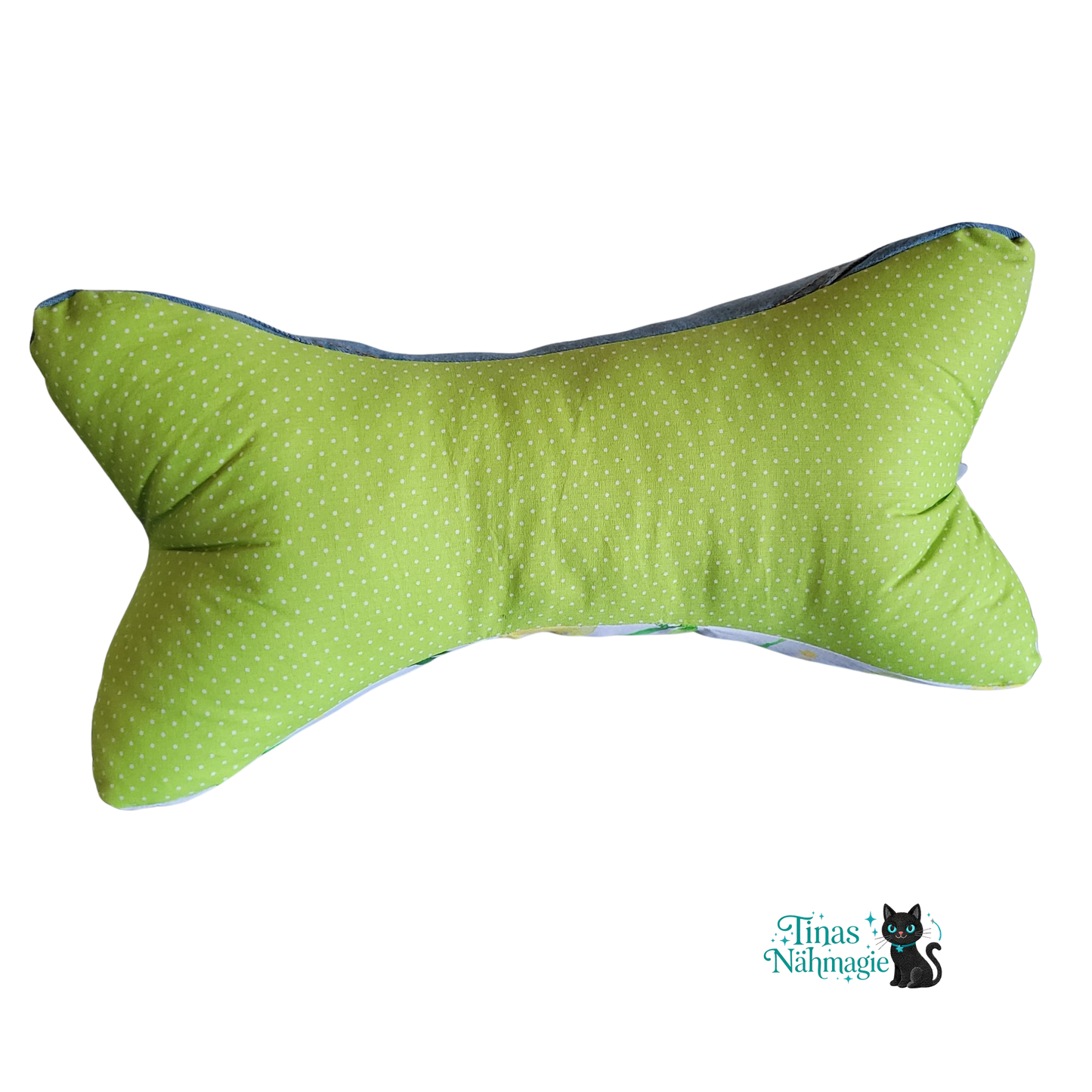 Leseknochen Zitronen – Nacken- und Lesekissen aus Baumwolle & Jeans Handmade