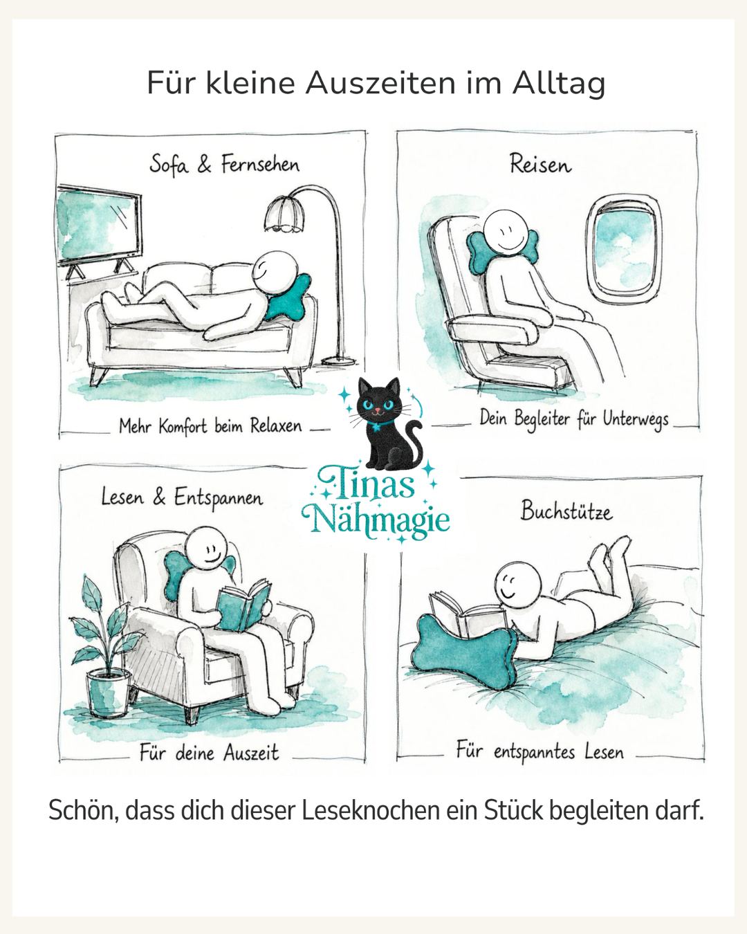 Leseknochen mit Pferdemotiv